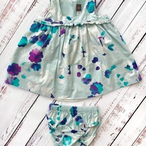 Tea collection printed empire Floral Dress with Matching Bloomers Easter